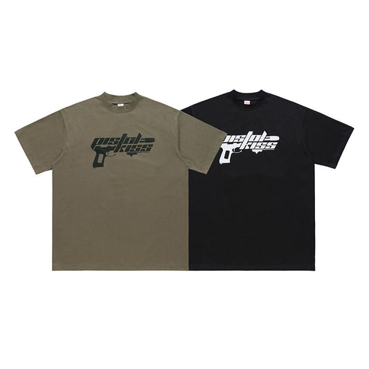 Special-interest Design Printed Half Sleeve Hiphop Rock Loose Short Sleeve T-shirt Men - 0 - Hoods & Jack