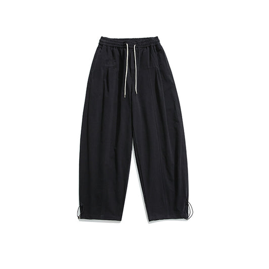 Japanese-style Retro Fleece Wide Version Straight-leg Pants - 0 - Hoods & Jack