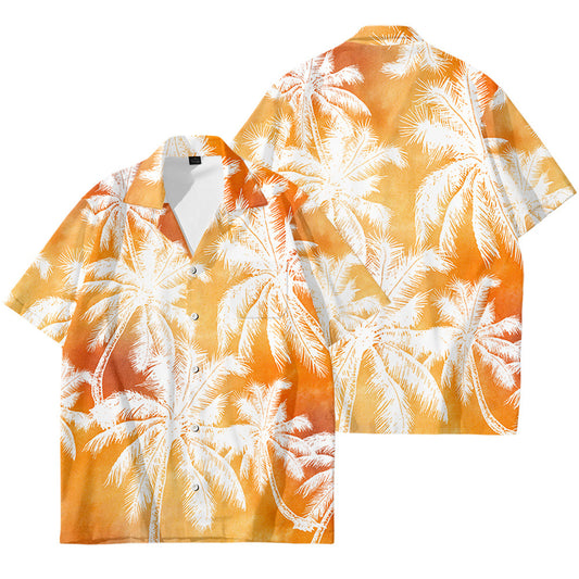 Men's Oversized Hawaiian Palm Pocket Shirt - 0 - Hoods & Jack